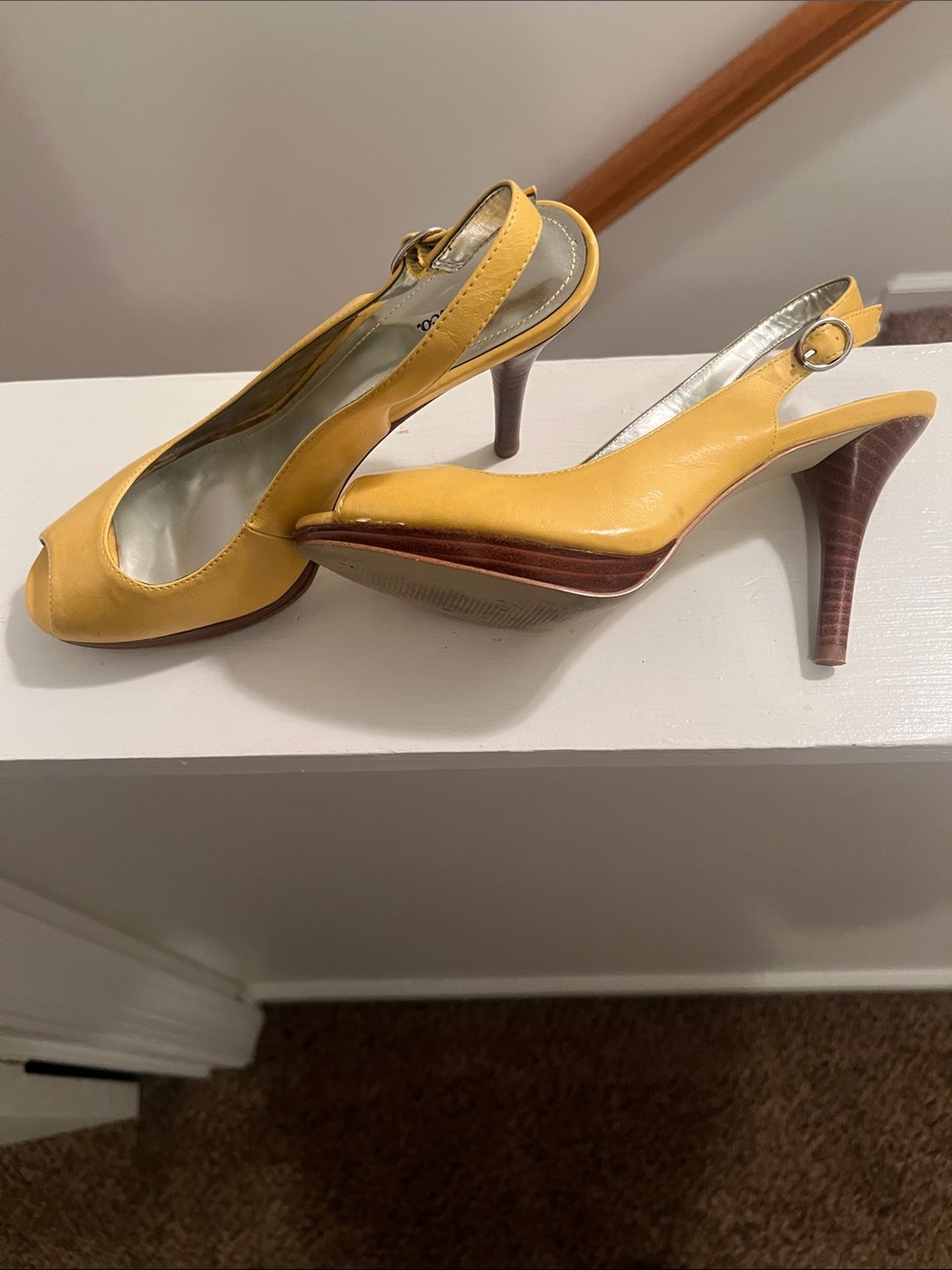 Style & Co. Yellow Slingback Peep-Toe Heels